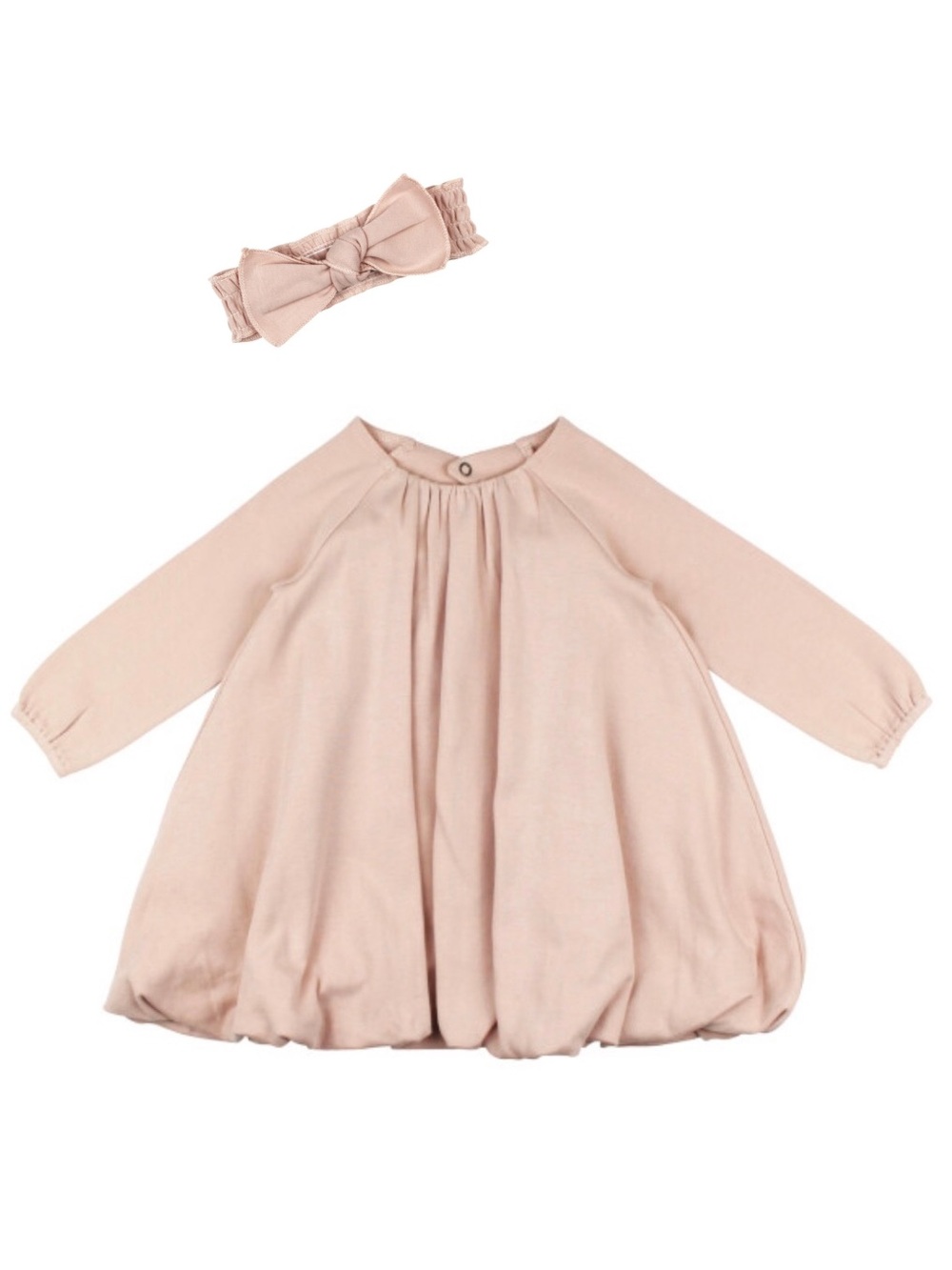 2T NWT L’ovedbaby Organic Cotton Bubble Dress & Matching Headband-Rosewater Pink